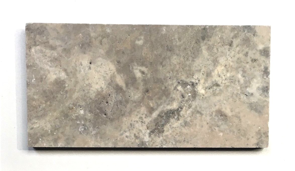 Silver 3×6 Brushed Unfilled Subway Travertine Floor Wall Tile (Sold by PIECE)