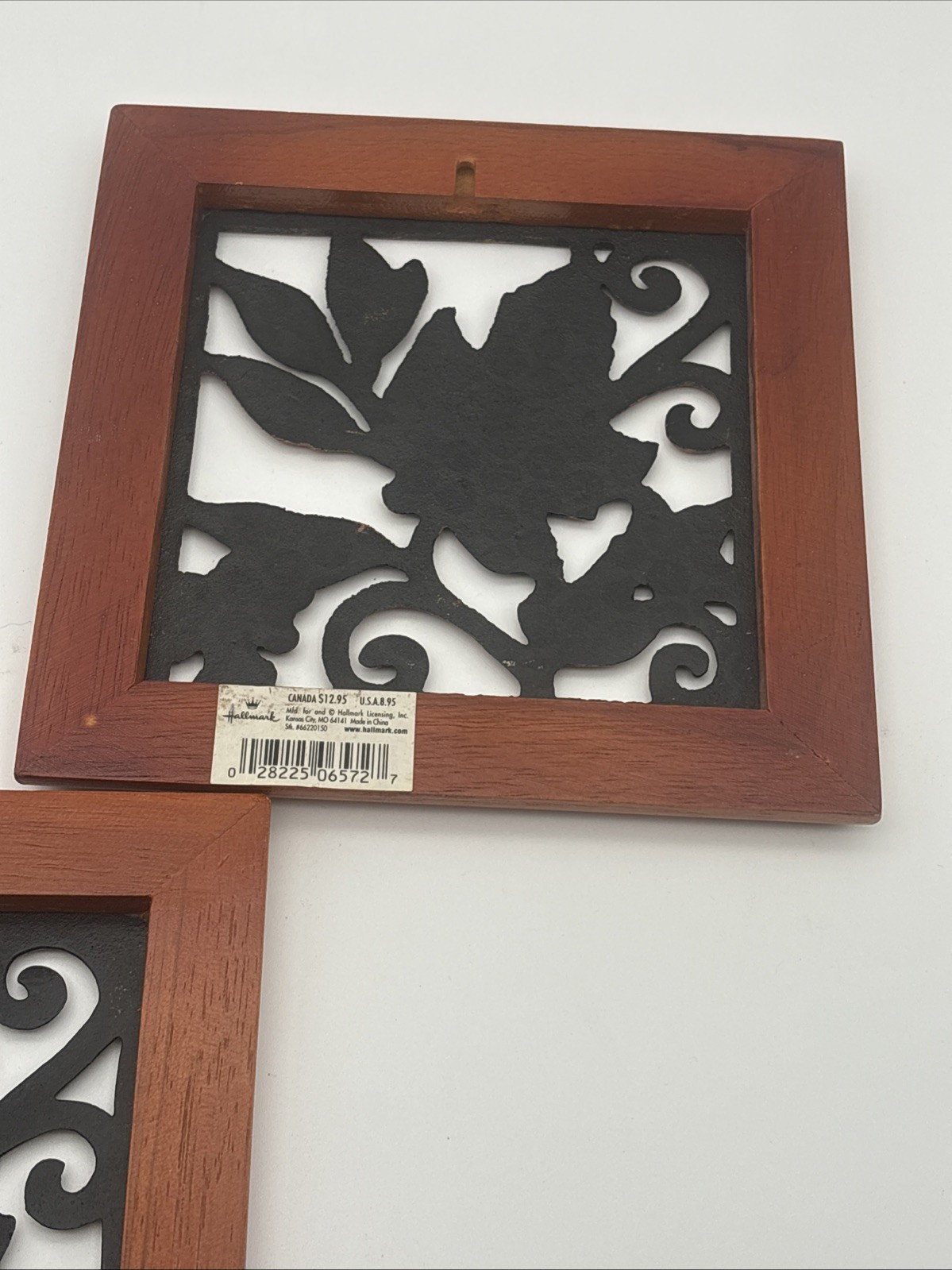 2 Cast Iron Copper Plated MAPLE LEAF Wall Decor/ Trivet 7″x7″