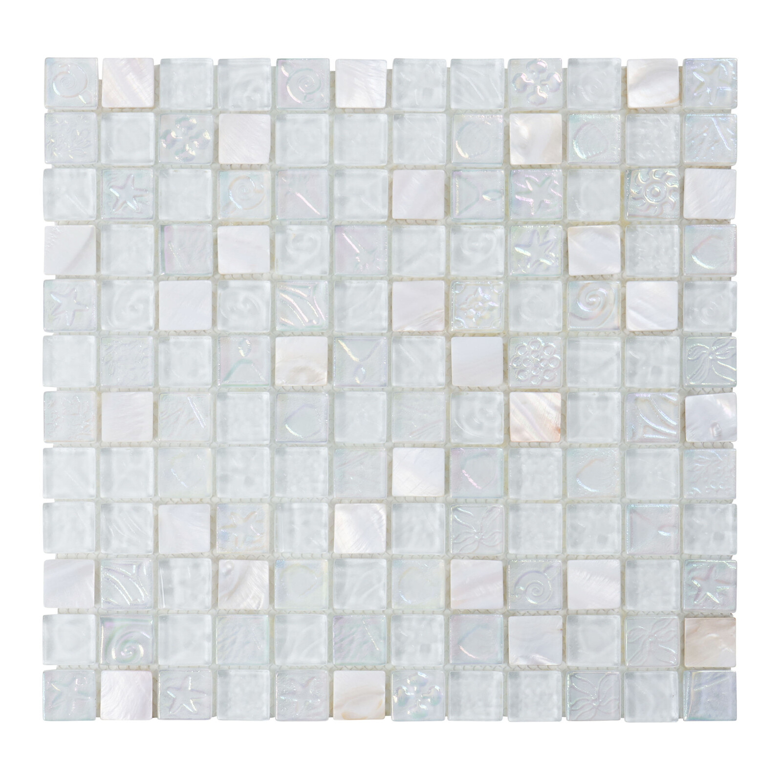 White Mother Of Pearl Shell Iridescent Glass Mosaic Tile Kitchen Bath Backsplash