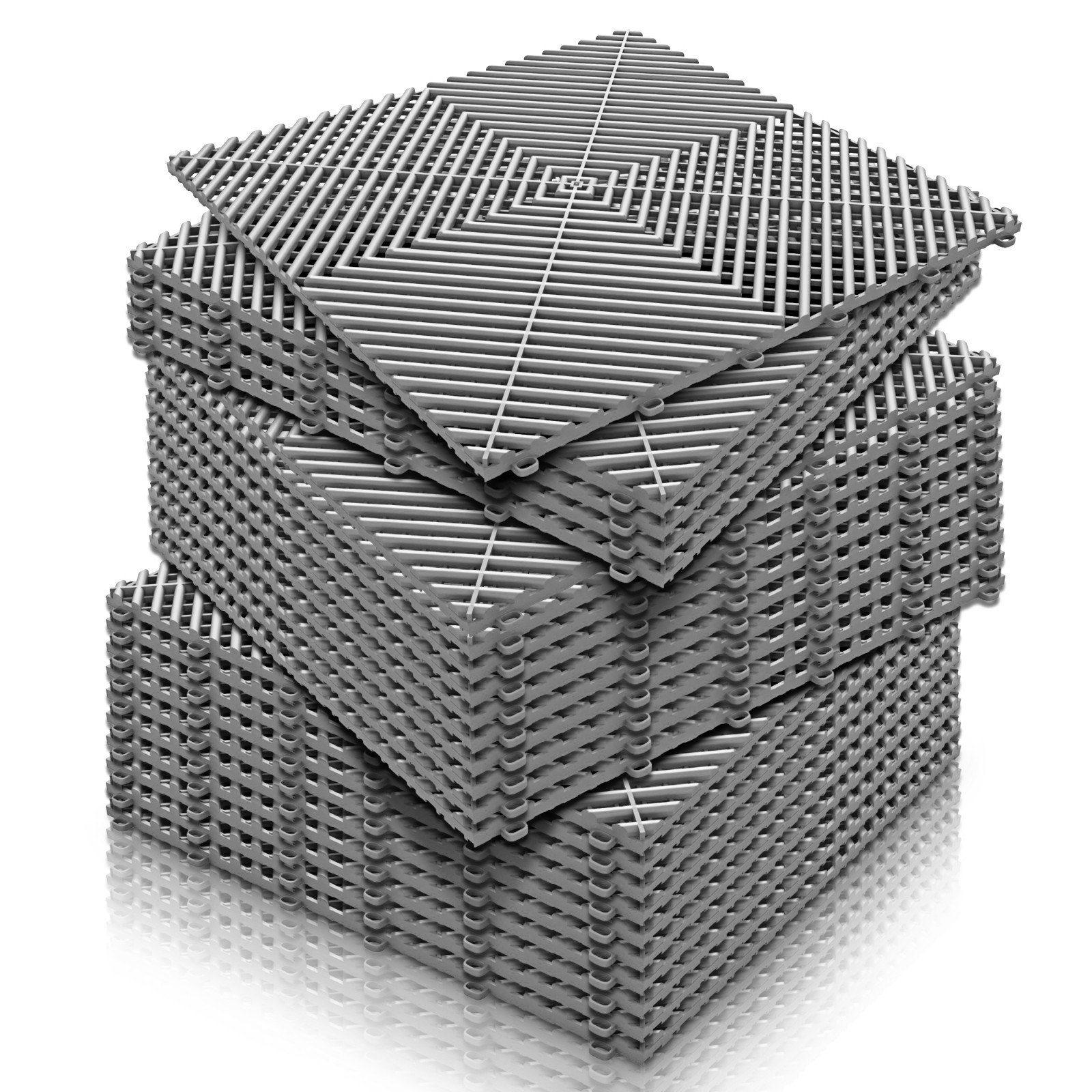 15.7” x 15.7” Interlocking Garage Floor Tiles 25/50Pcs Vented Water Drainage