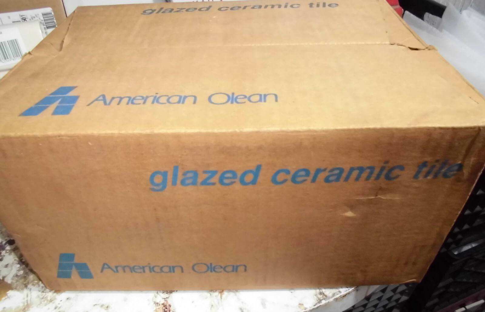 1 pc. 6″ X 6″ Ceramic Tile *Gloss Mocha #SL13* by American Olean; off-white
