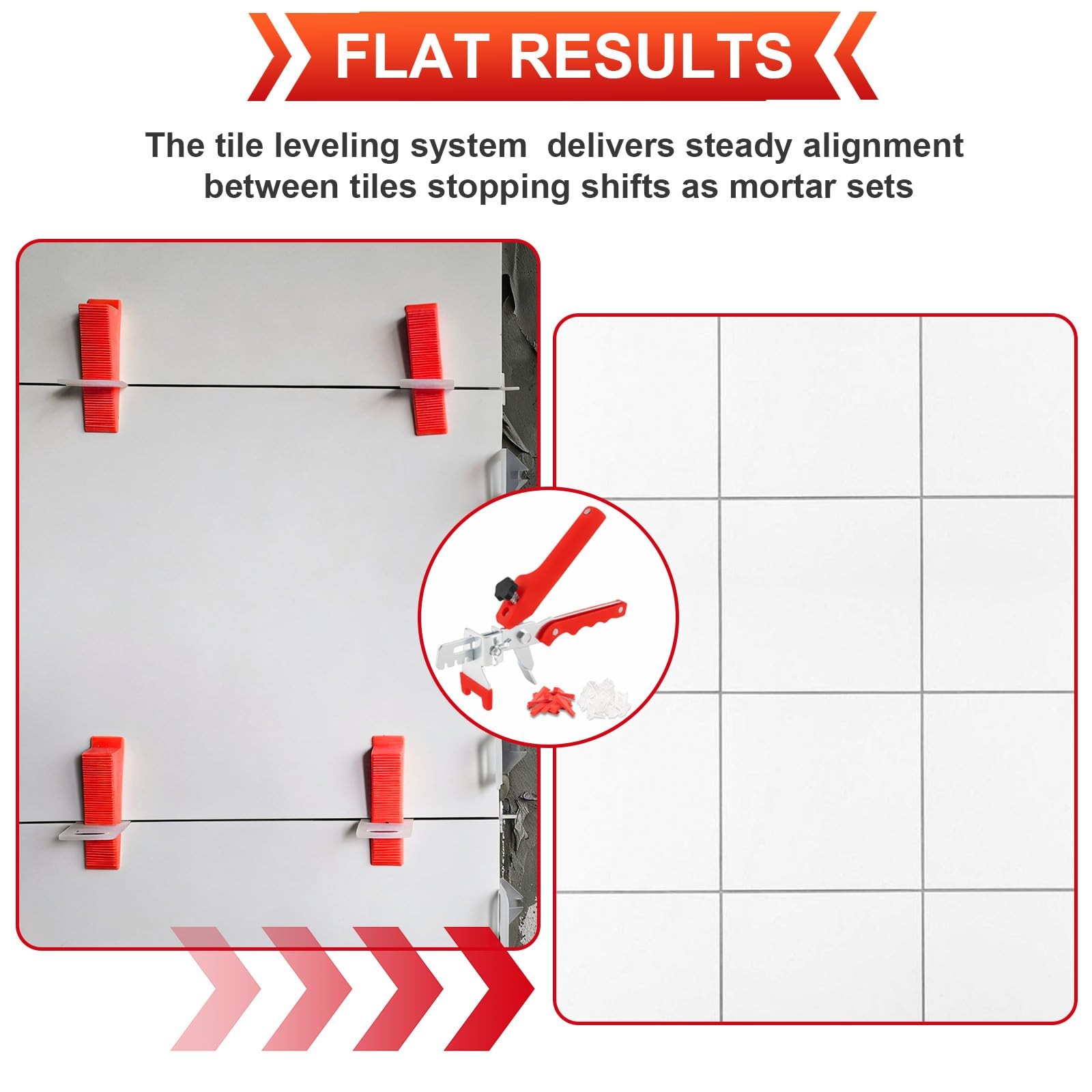 Tile Leveling System with Tile Plier, 300PCS 1/8 Inch Spacers Clips and 100PC…