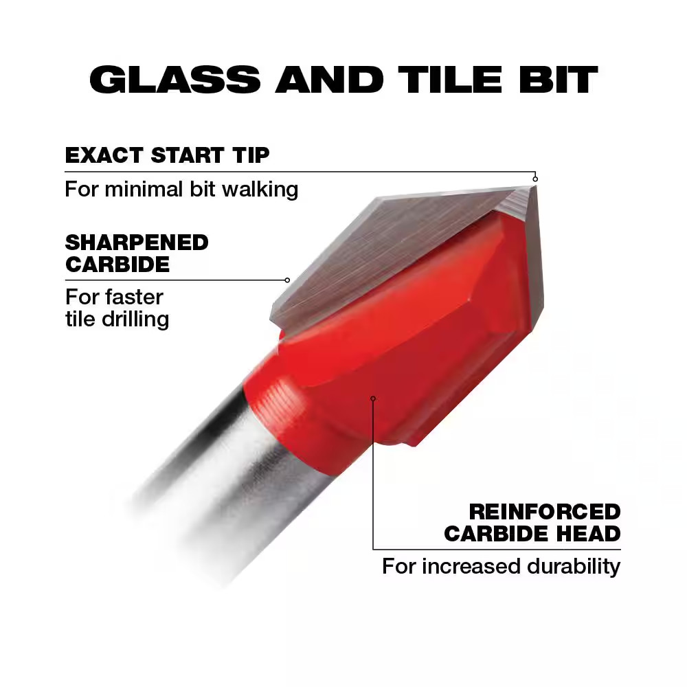 Carbide Glass/ Tile/ Natural Stone & Carbide Multi-Material Bit Set (18-Piece)