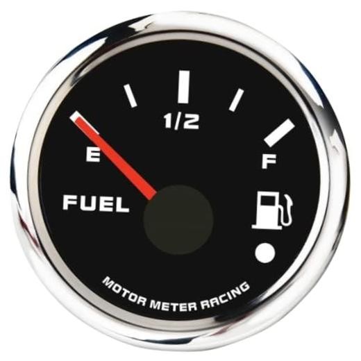 52mm 2-1/16″ W Pro Series Fuel Level Gauge 73-10 Ohms | 73-10 OHMS Black Dial