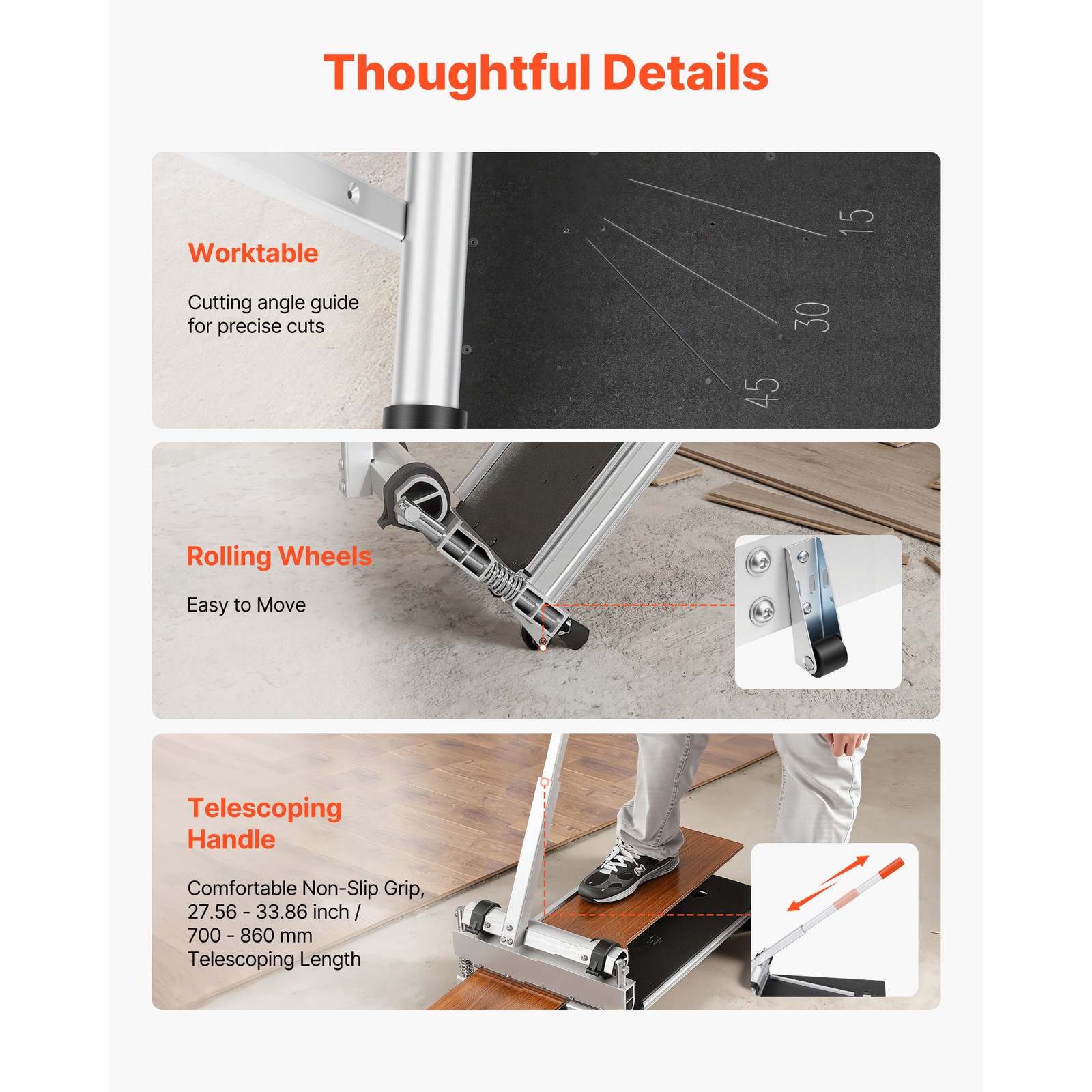 Uimoso 13″ Vinyl Floor Cutter for Laminate Flooring with Adjustable Angles