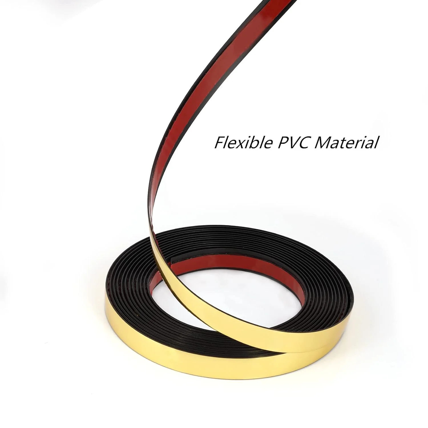 Trimold 16.4Ft Shiny Gold Peel and Stick Molding Trim, Flexible Mirror Wall Ceil