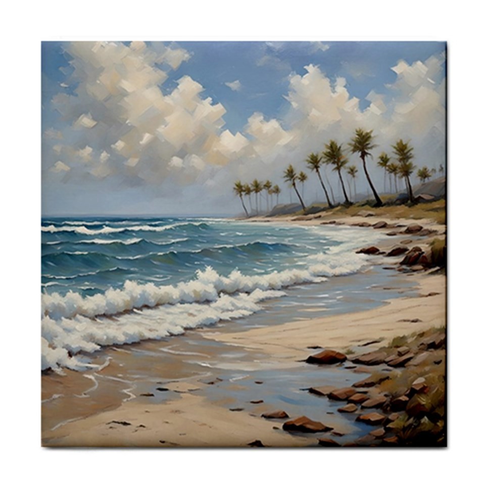 Ceramic Tile Beach Ocean Sea 4.25×4.25, 6×6 or 8×8 inches Printed in US
