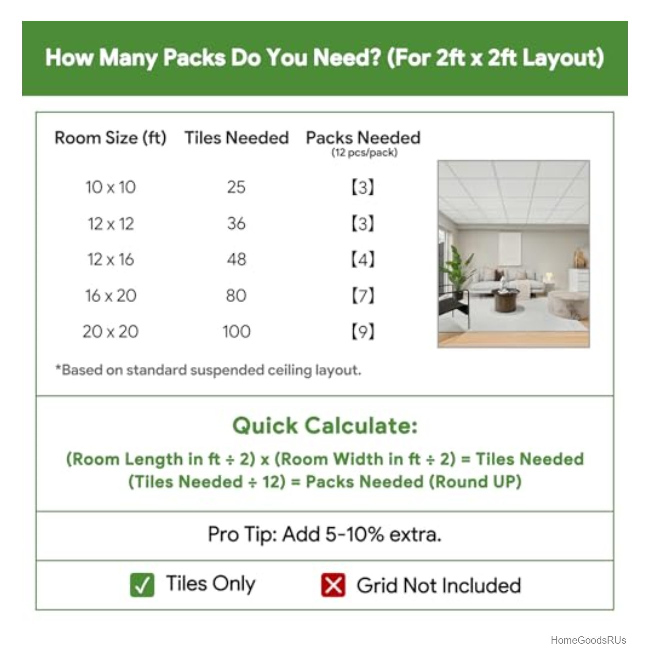 Drop Ceiling Tiles 2×2 Waterproof PVC White 48 Sq Ft Fire Rated Easy Install