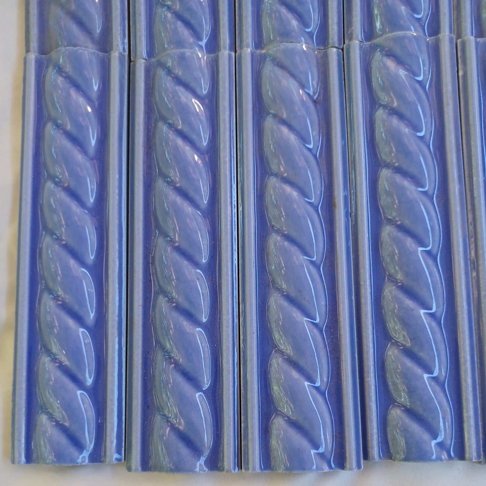 Reduced – 13 Pcs. LILAC ROPE DADO -Stovax made in England Tiles 1 1/2 X 6″