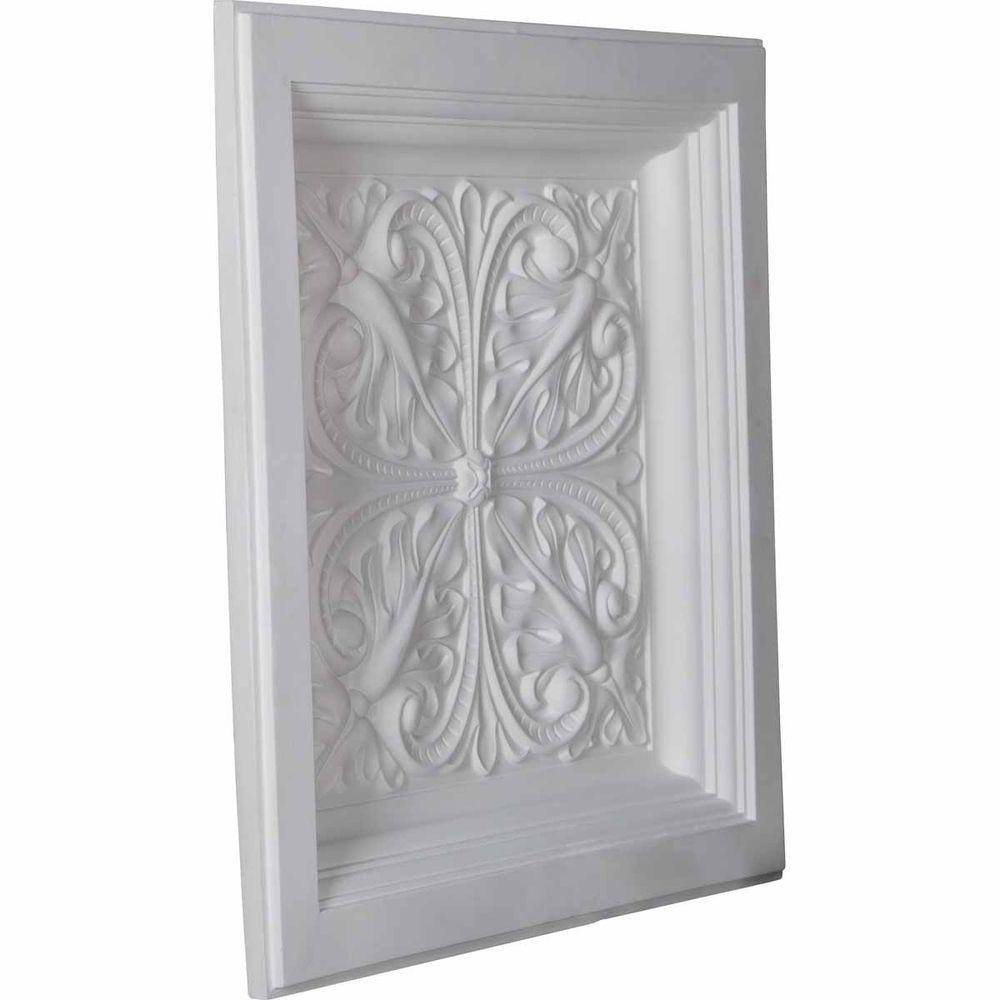 Cornelia 2 Ft. X 2 Ft. Glue up or Nail up Polyurethane Ceiling Tile in White