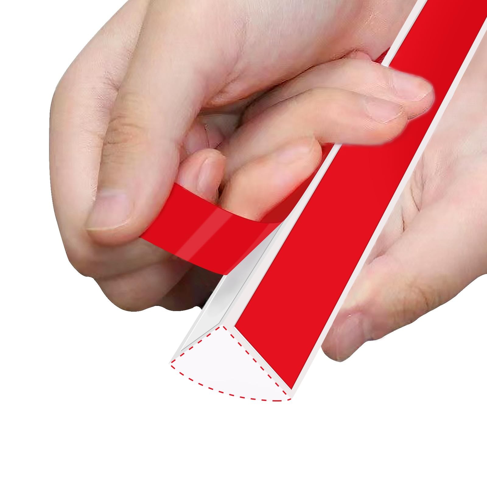 Flexible Quarter Round Caulking Strip Molding Trim, White Double-Sided Self-A