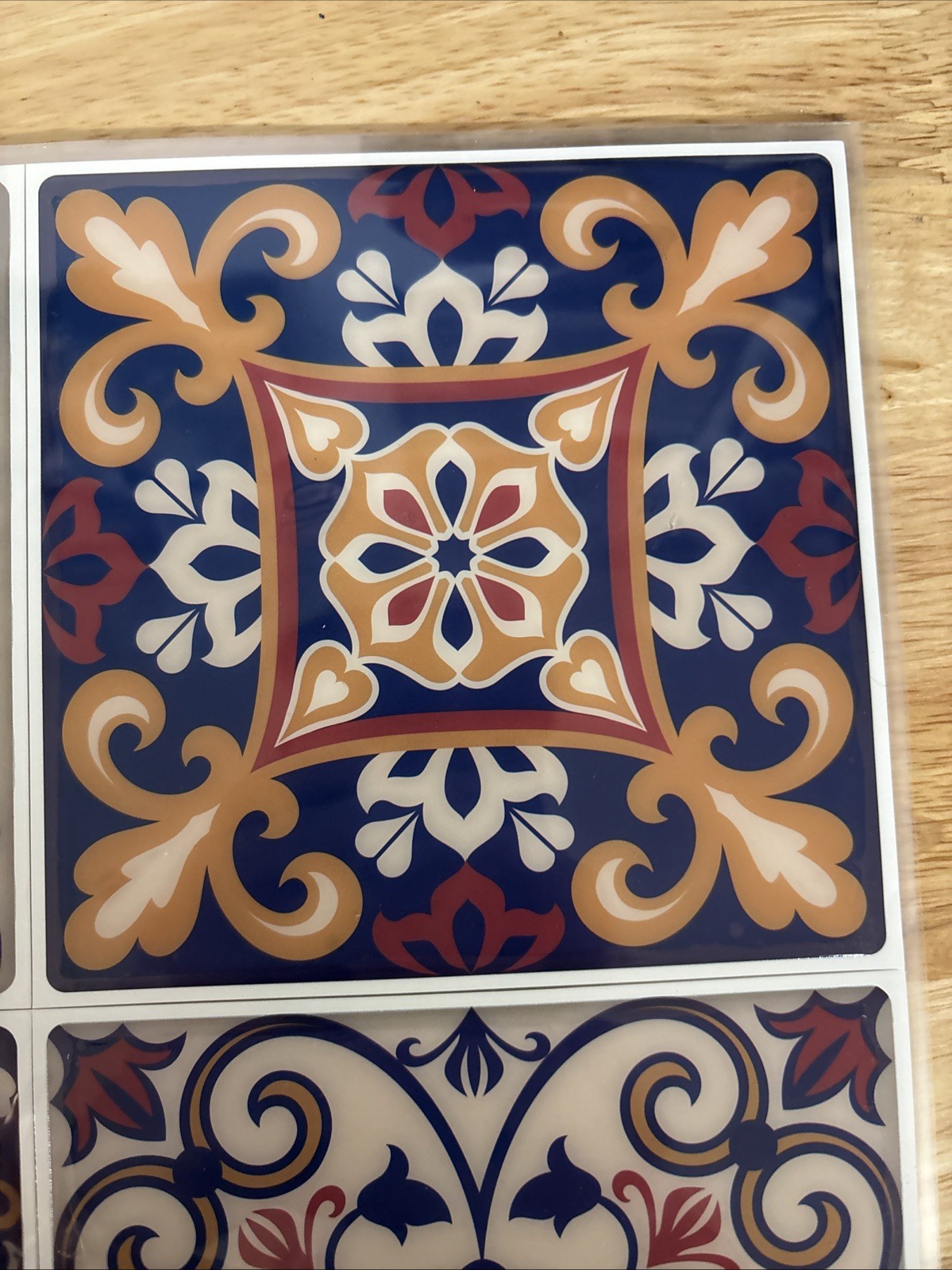Peel and Stick Tiles Room Decor Backsplash Mexican Mediterranean 4 Sheets