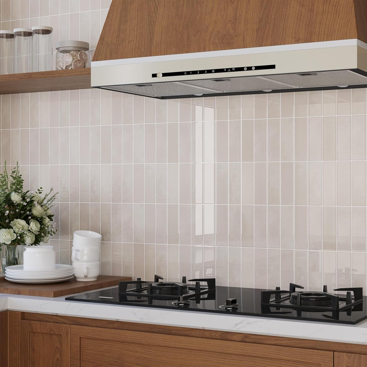 VaryPaper 20 Sheets Pink Beige Backsplash Peel and Stick Subway Tile Back Splash
