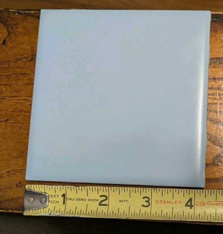 1 Piece American Olean Ceramic Tile Matte Flax Blue #63 4-1/4″ New