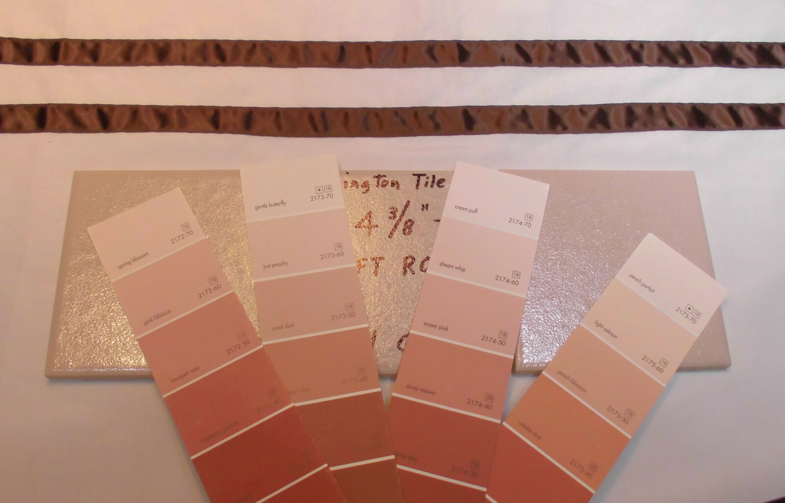 1 pc. Light-Rose-Pink: 4-3/8″ Ceramic Tile by Mannington, Matte/Crystall Glazed