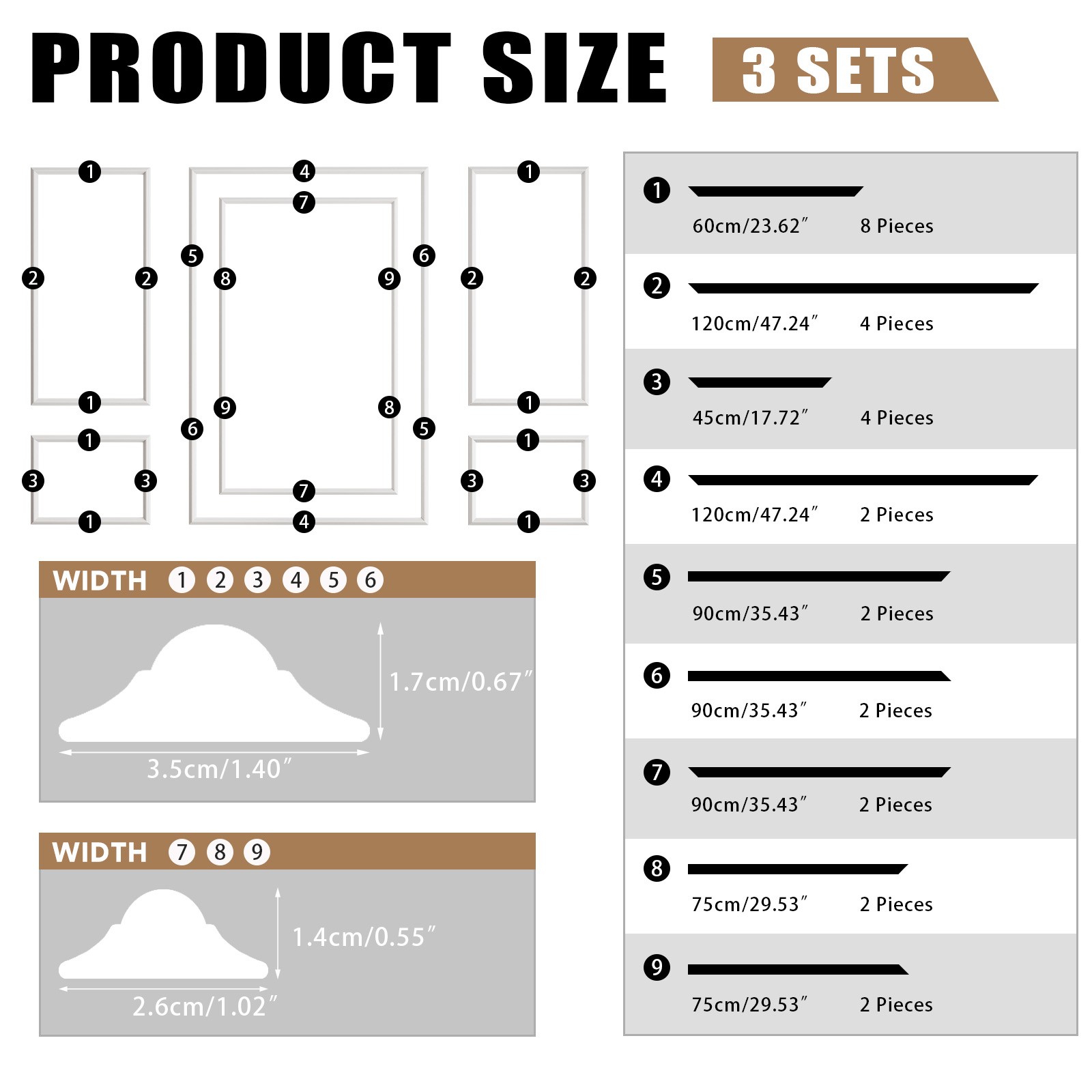 Elegant Pre-Cut 3D Wall Molding Kit Odorless Ready to Assemble Panels for Decor