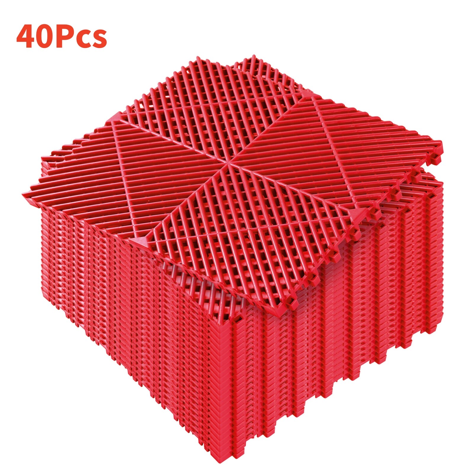 0.71″ Thickened Garage Tile 16″x16″ Self-Draining Interlocking Flooring Covering