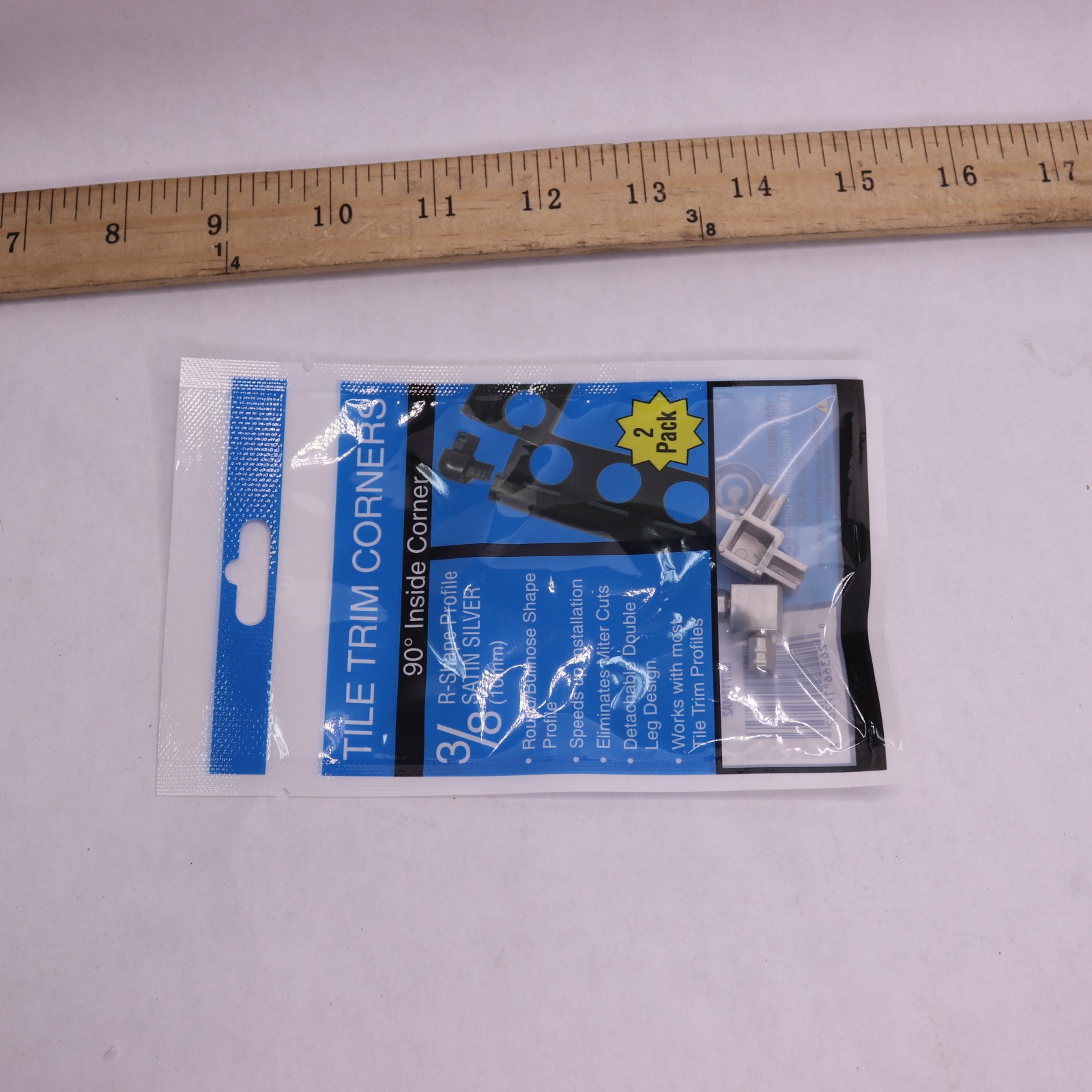 (2-Pk) TrimMaster Bullnose Inside Corner Tile Edging Trim 3/8″ IC8712MA2