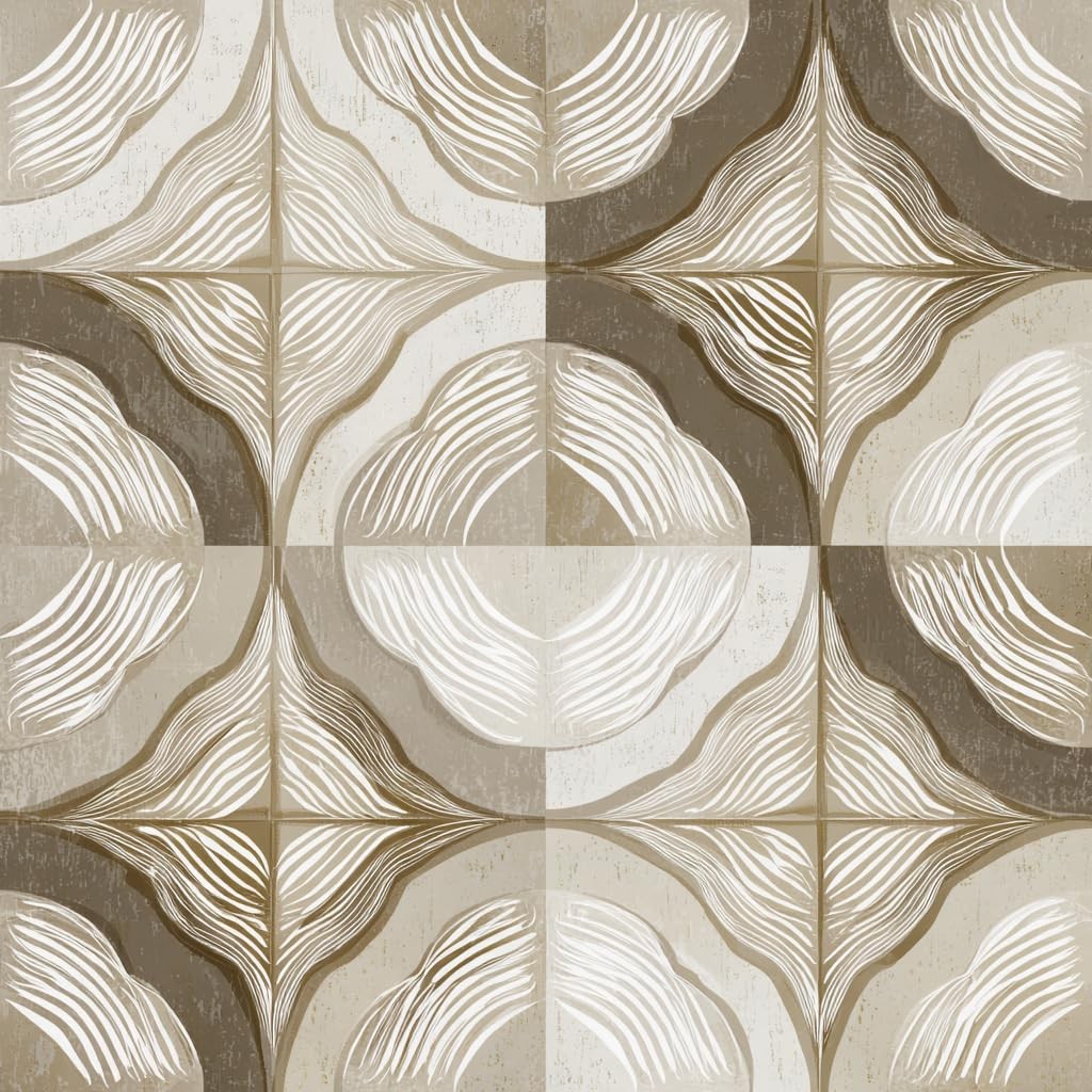 10pcs Floor Tiles Self Adhesive 12×12 Inch Beige and Brown Peel and Stick Vin…