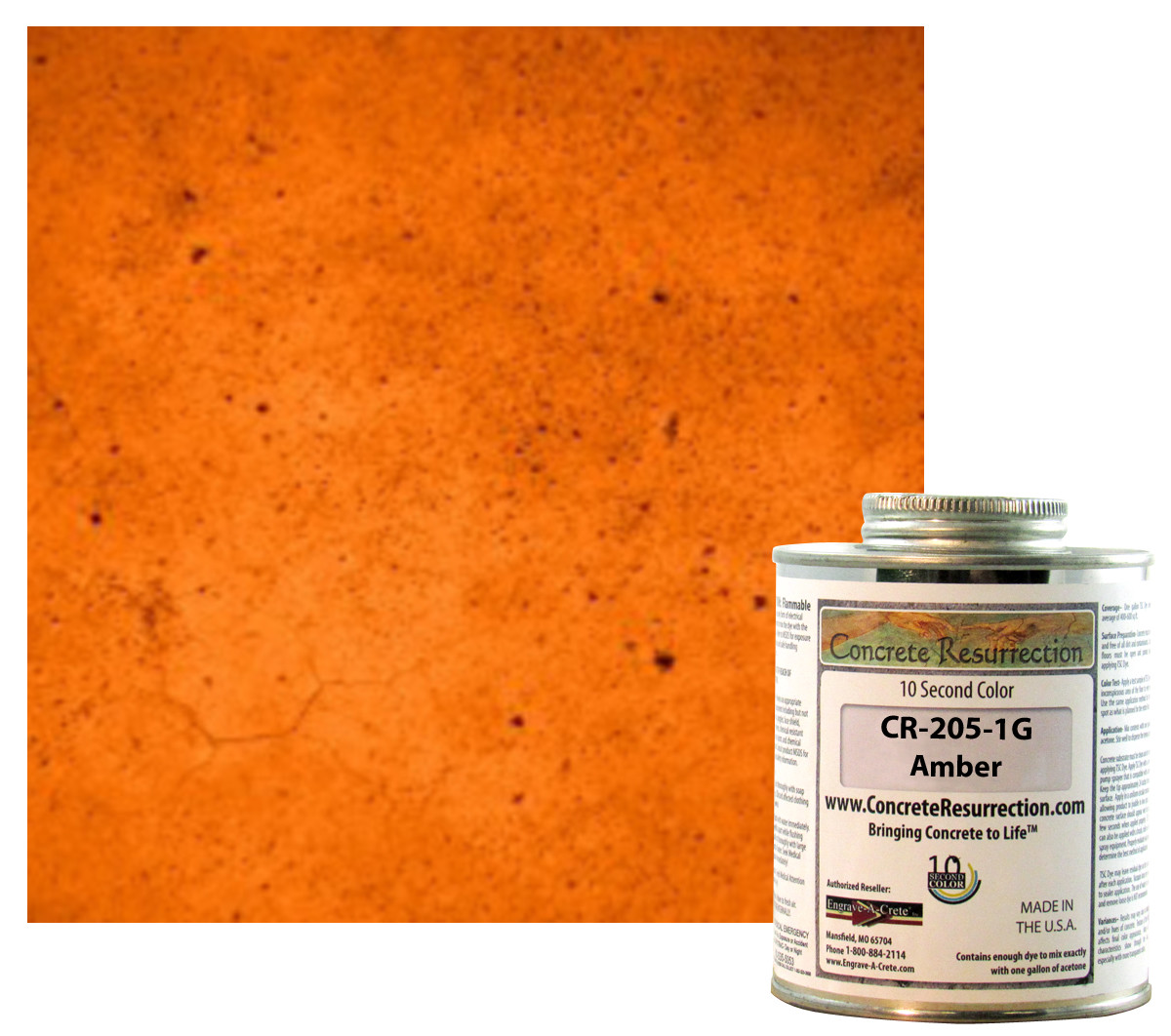 Fast Drying Concrete Stain-Professional-Easy to Use 400-600sq ft Amber