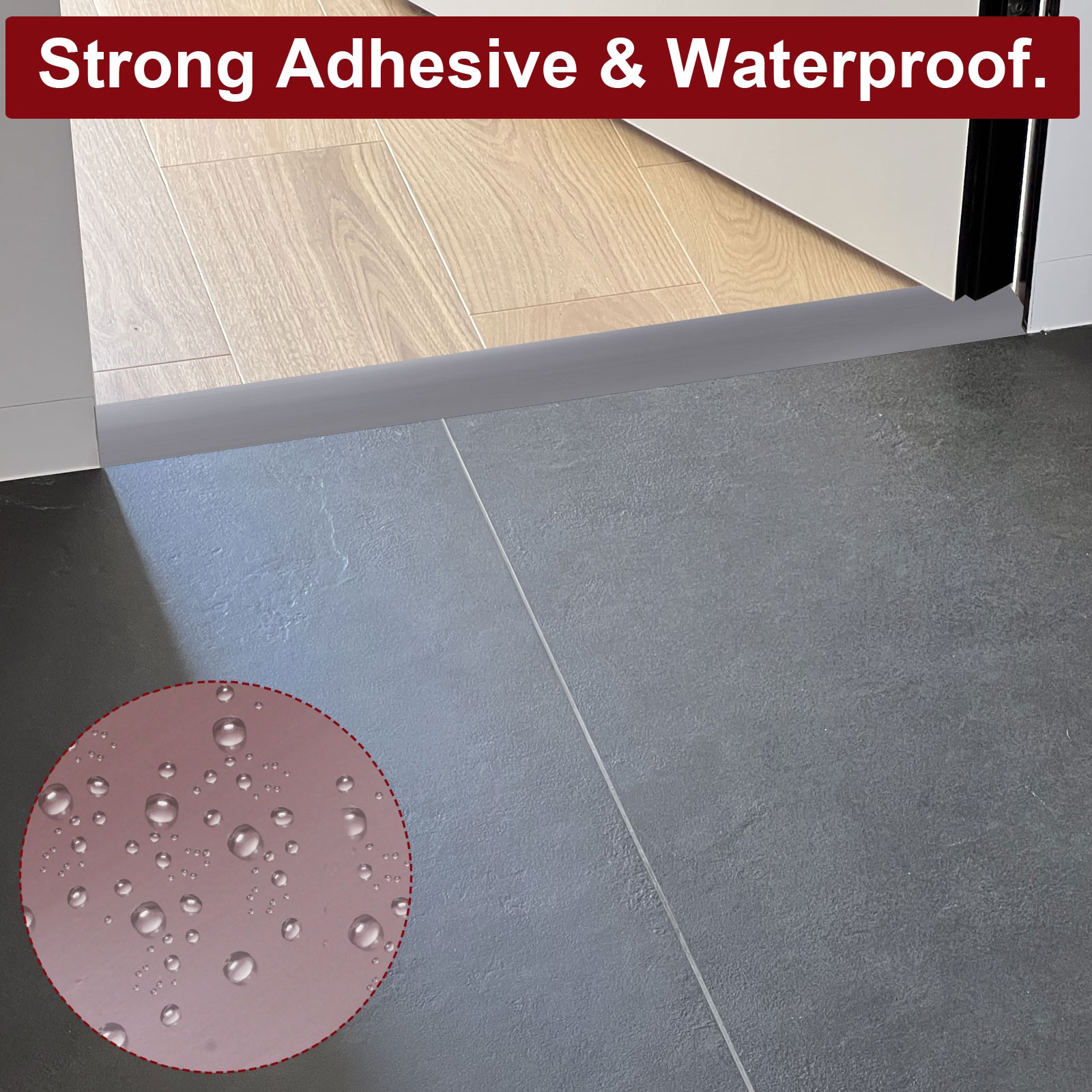 6.56Ft Floor Transition Strip Self Adhesive 2″ Flooring Cover Strip Coffee