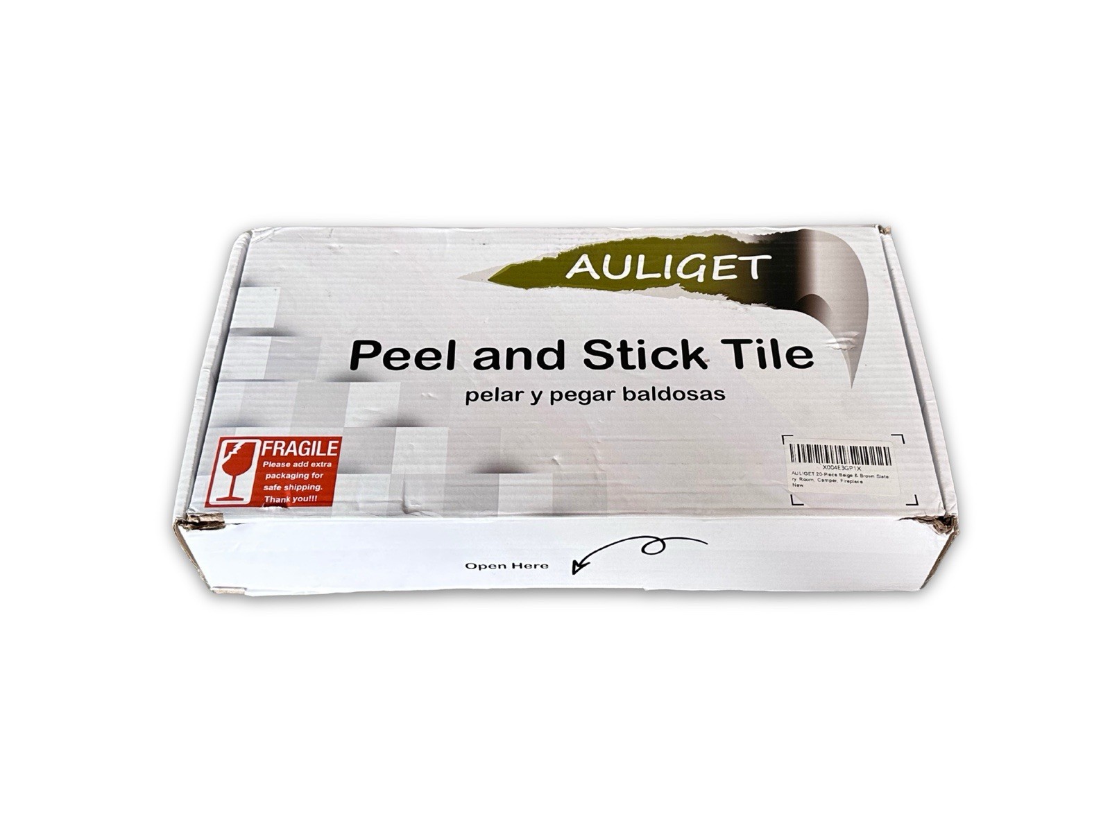 Auliget Peel And Stick Tiles 20-Piece Beige Brown Slate Tile 5-3/4” X 12”
