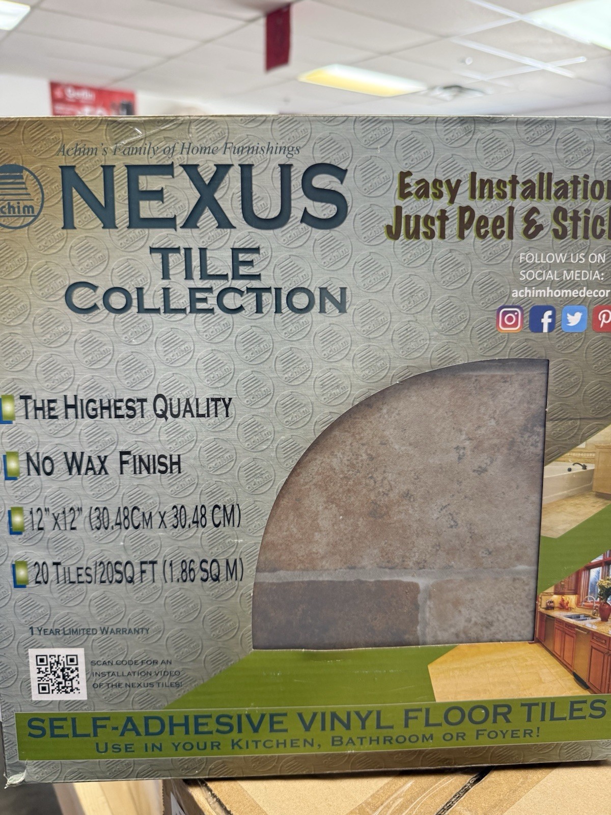 Nexus Quartose Granite 12×12 Self Adhesive Vinyl Floor Tile – 20 Tiles/20 sq. ft
