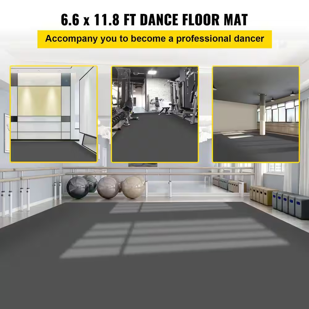 Dance Floor 6.6 X 11.8 Ft. Dance Floor Roll 0.06 In. Thick Reversible Portable D