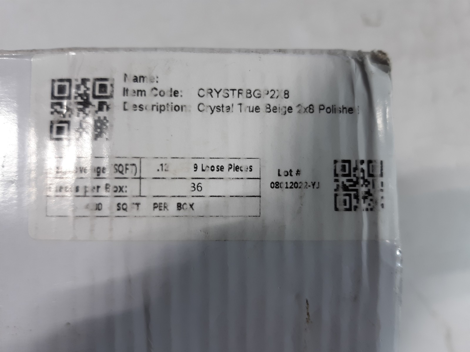 Crystal True Beige 2×8 Polished Tile – Lot of 36