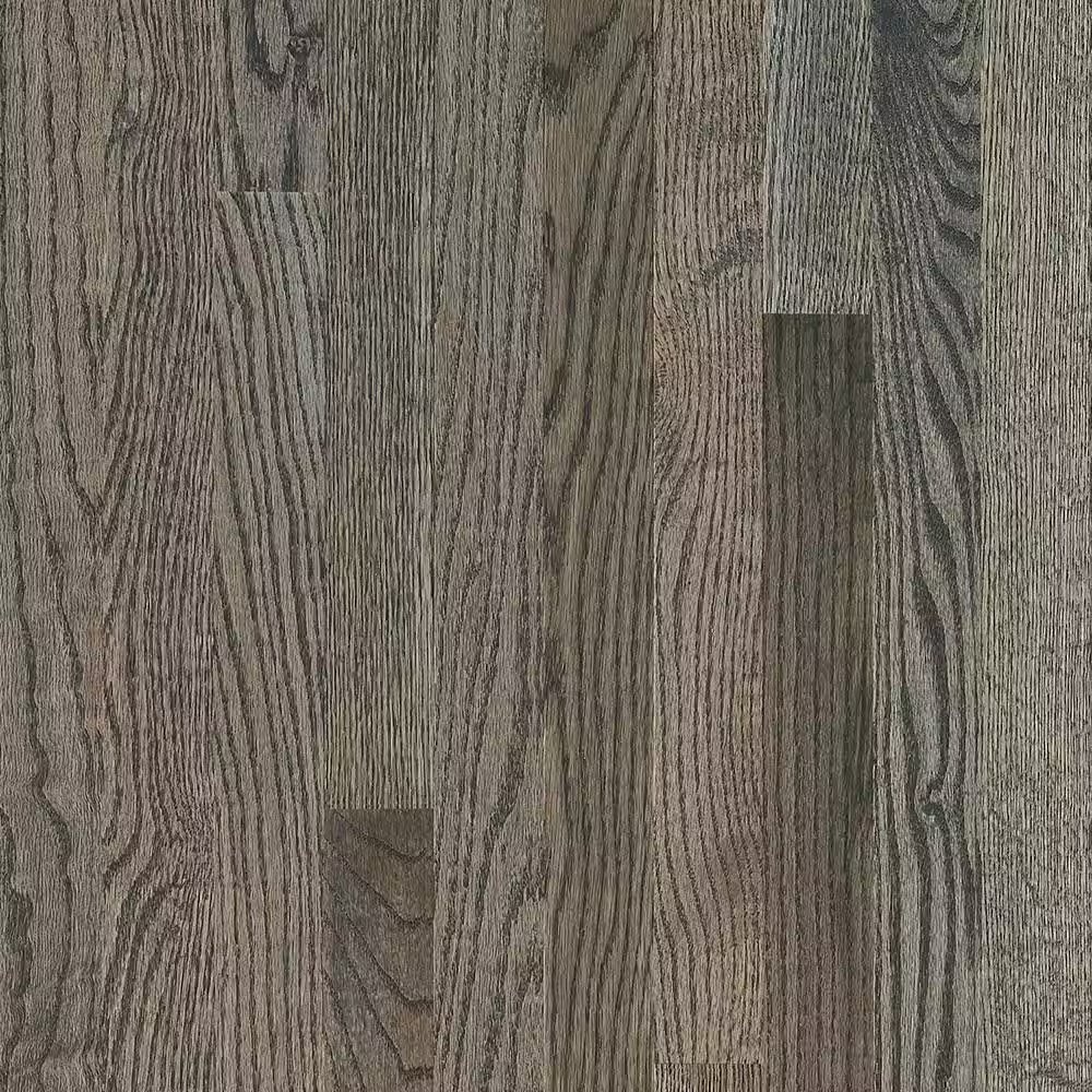 Plano Low Gloss Gray Oak 3/4 In. T X 2-1/4 In. W Smooth Solid Oak Hardwood Floor