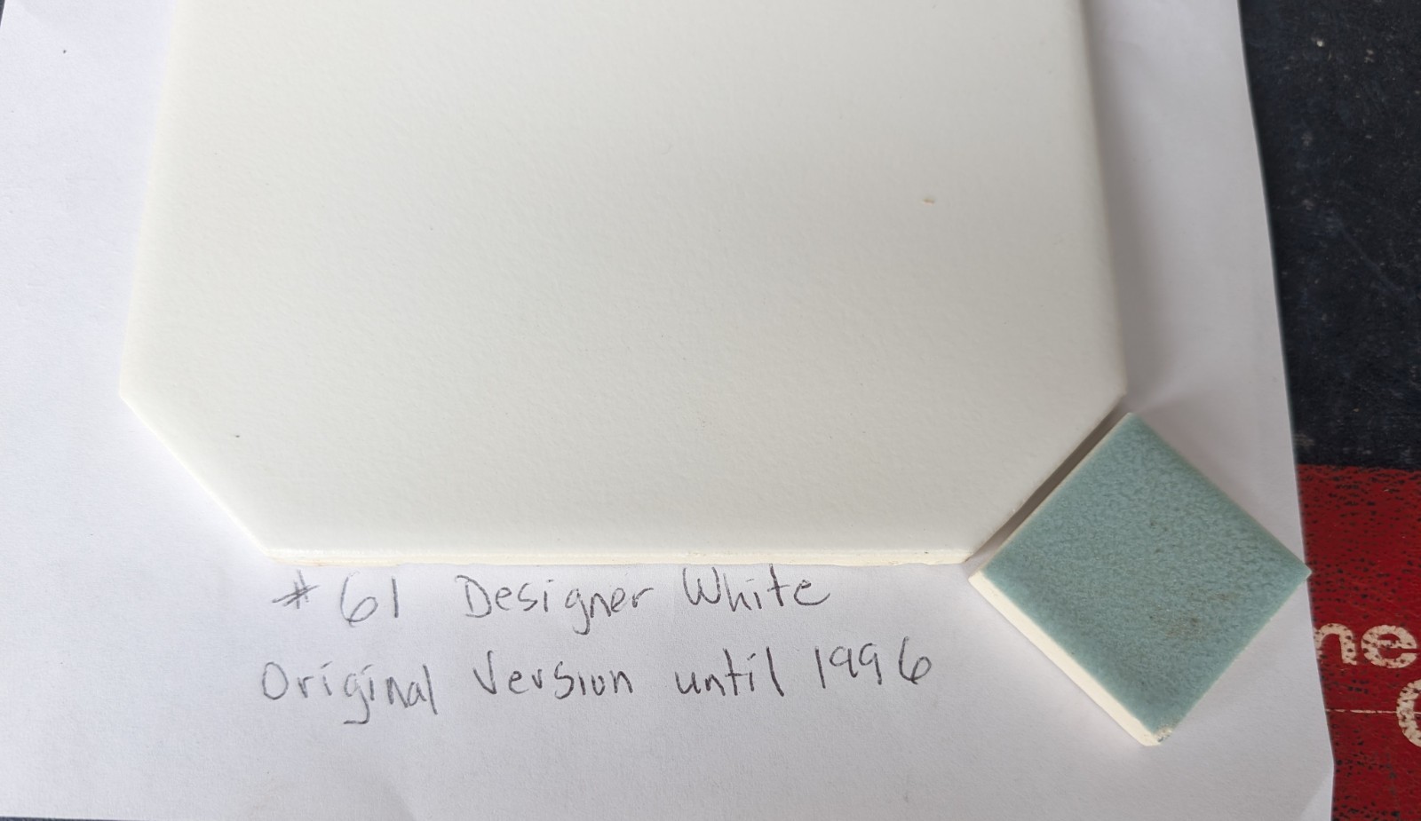 2 pc American Olean Vintage Ceramic Tile 6″ Designer White Octagon #61 Original