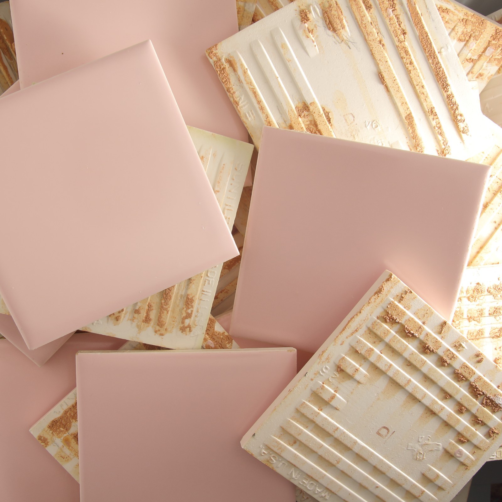1950s Pink 4-1/4″ Bathroom Wall Tile – Mamie Pink Replacement – Vintage SunTile
