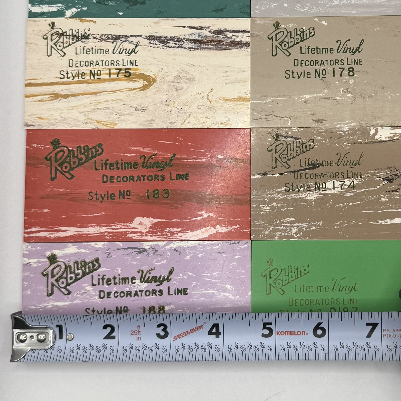 VTG 1950s Robbins Rubber & Vinyl Tile 54 Pieces Mixed Sizes Salesman Samples