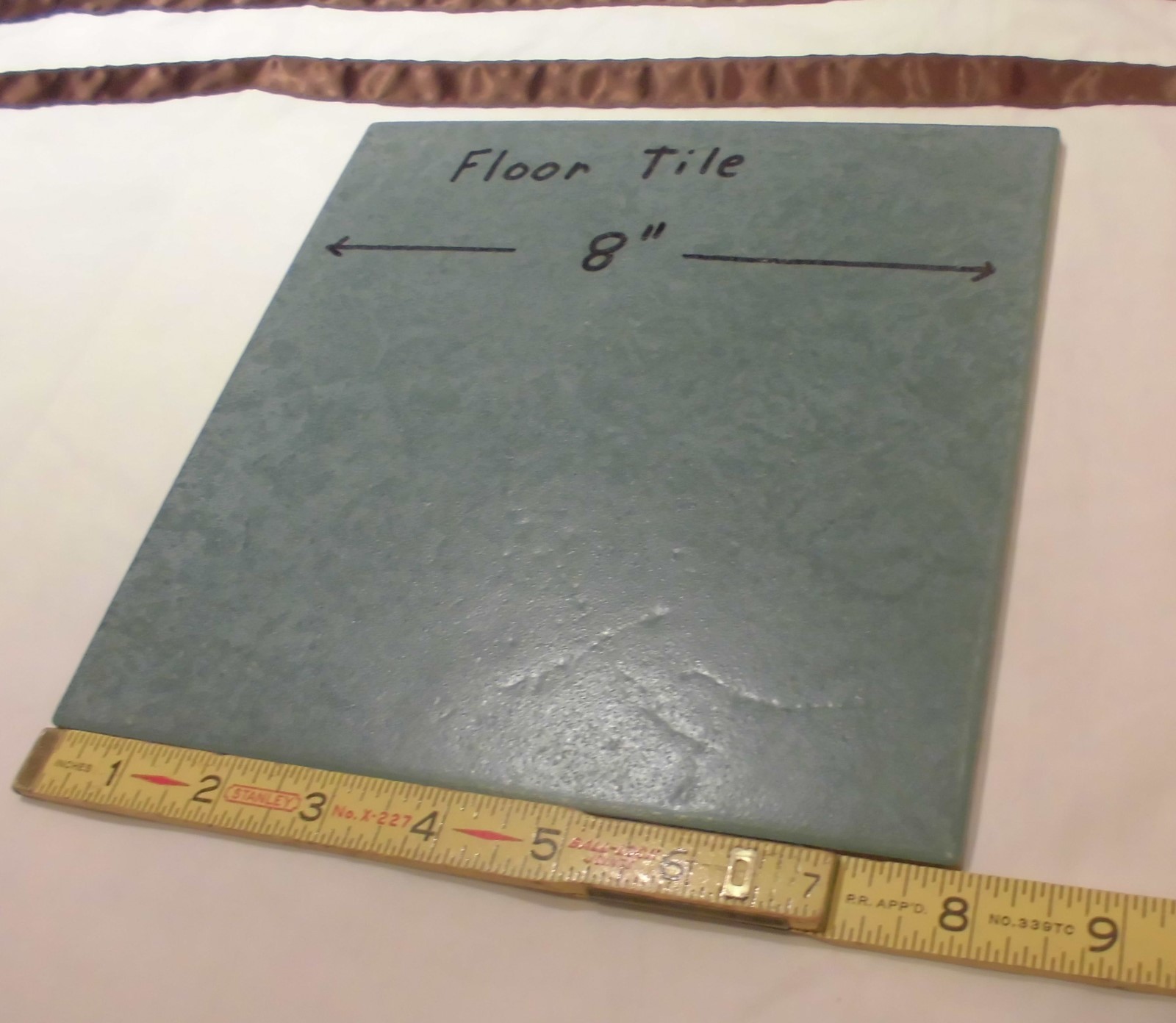 1 pc. *Green-Blue-Sage* Ceramic / Porcelain Floor Tile 8″ X 8″ rough textured