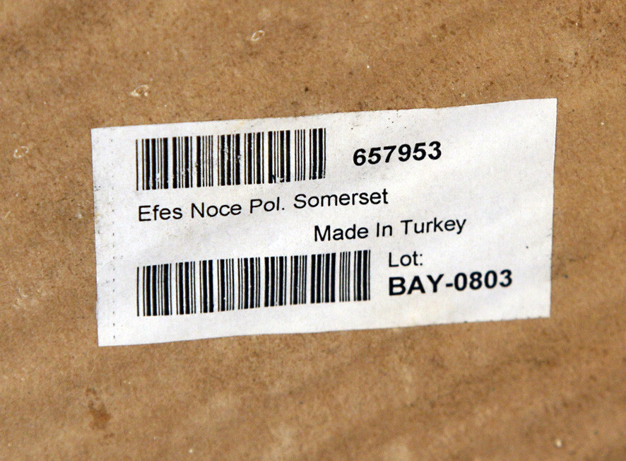 TRAVERTINE BULL NOSE PENCIL TRIM 12 x 3/8 x 5/8 INCHES POLISHED EFES NOCE DURAND