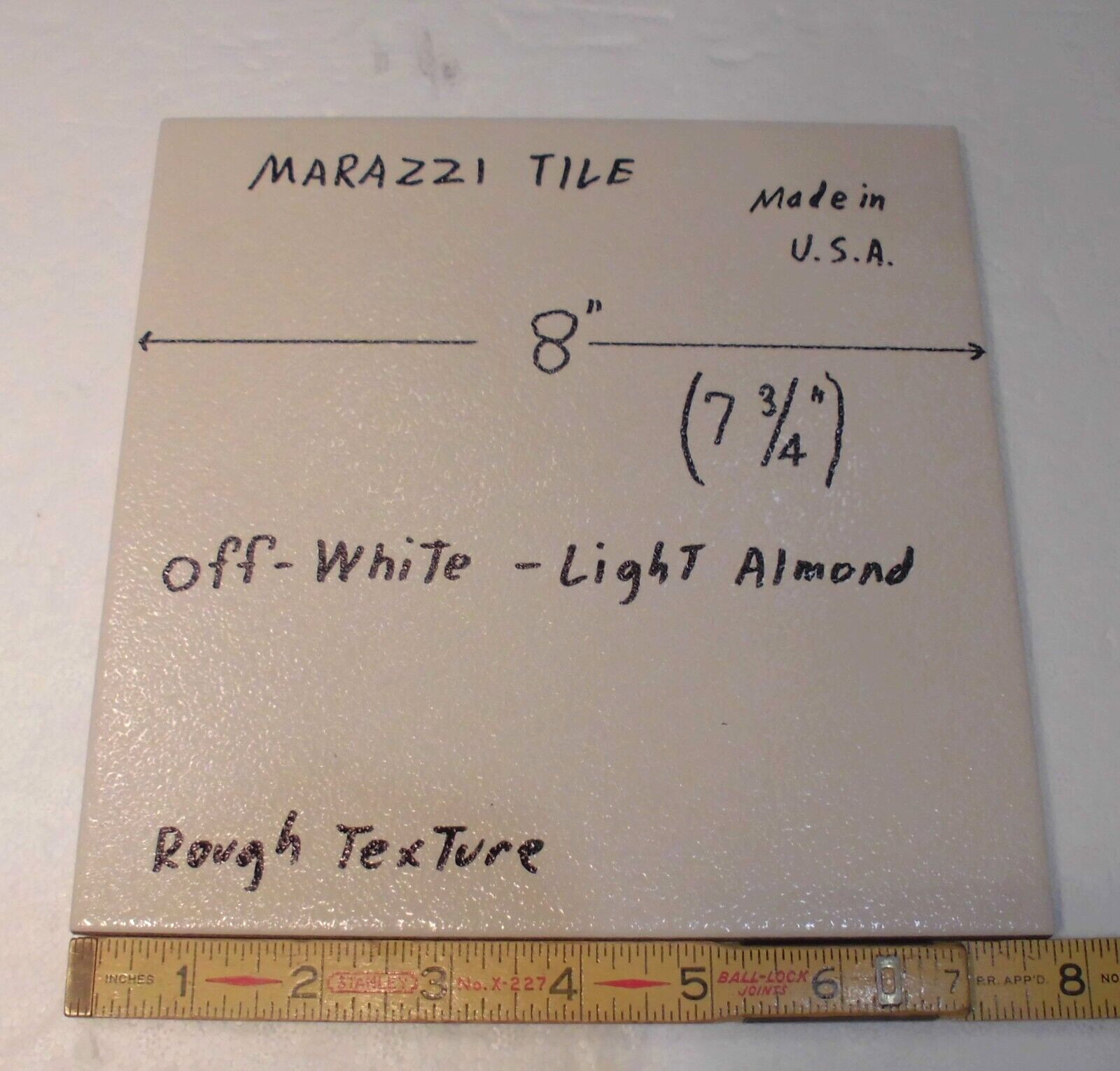 1 pc. Off-white – Light Almond: 8″ Ceramic Floor Tile by Marazzi, Rough Texture