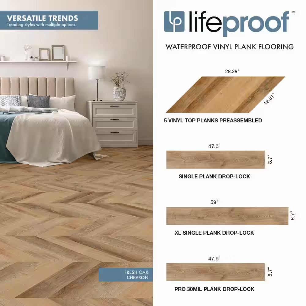 Fresh Oak 22 MIL X 8.7 In. W X 48 In. L Click Lock Waterproof Luxury Vinyl Plank