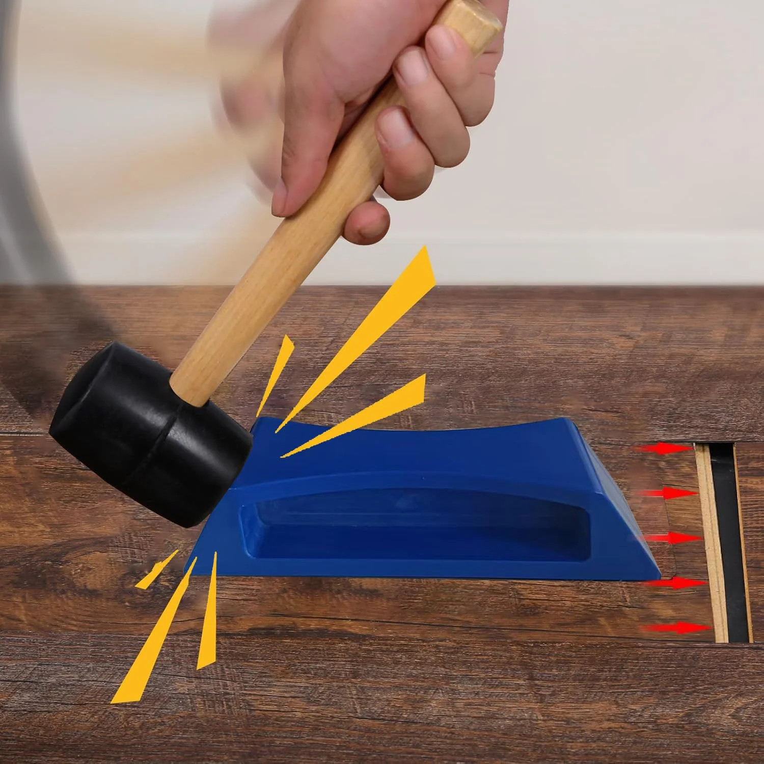 Floor Gap Fixer Tool – Easy Plank Grabber with Mallet & Washable Pads, Quick Flo