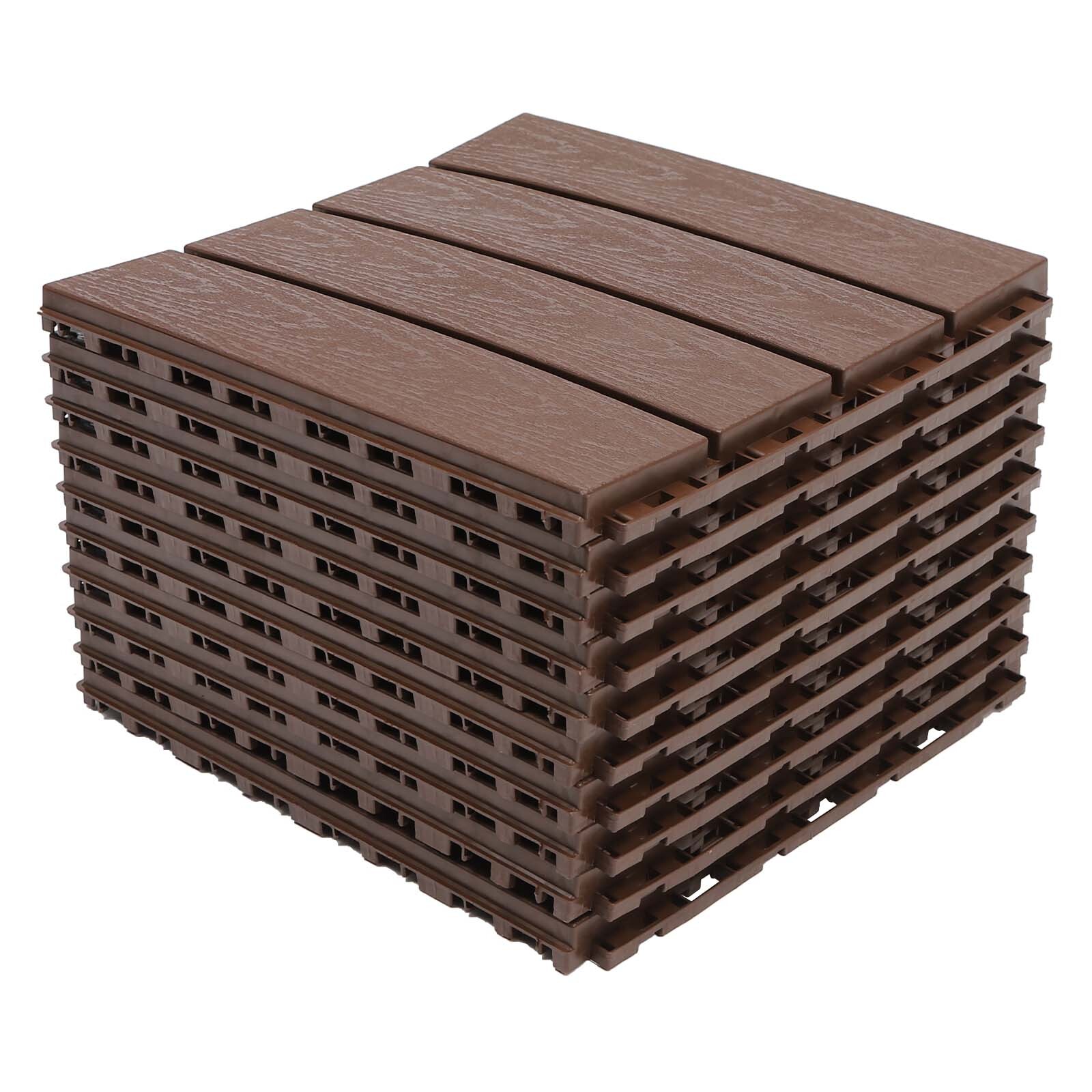 12Pcs Plastic Interlocking Deck Tiles 12×12 in Outdoor Patio Flooring Waterproof