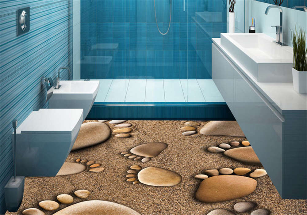 Happy Little Feet 3D Floor Mural Photo Flooring Wallpaper Home Print Decoration