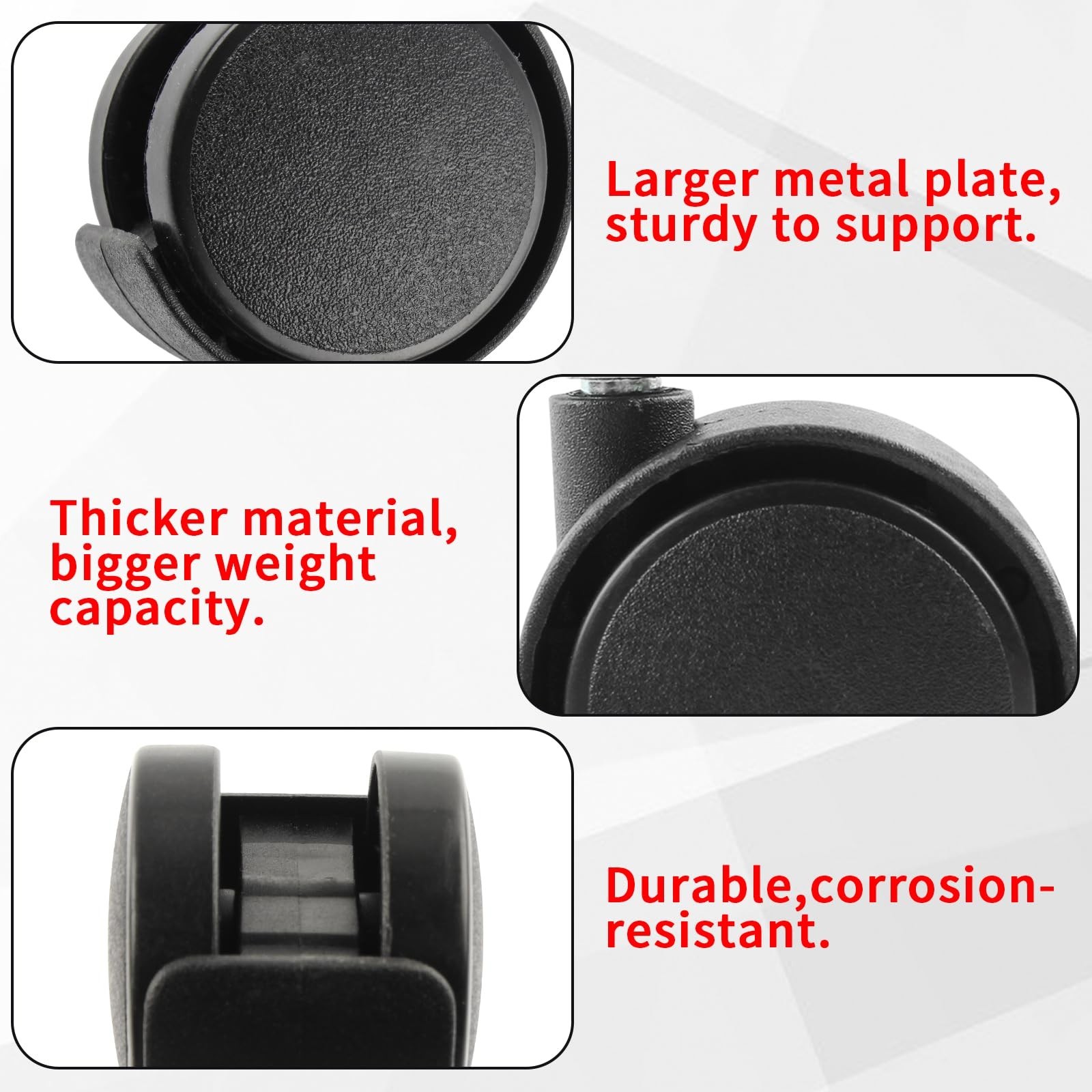 HOWDIA 4 Pack 1.5 Inch Swivel Caster Wheels for Cart, M8-1.25×15mm Threaded
