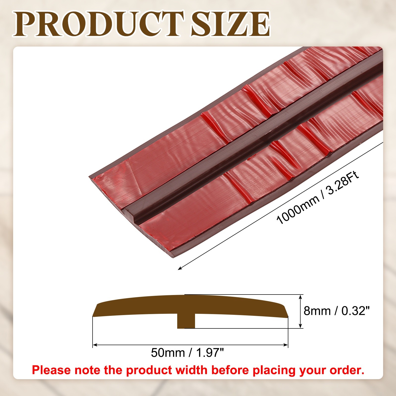 T-Molding Transition Strips 3.28 Ftx1.97″ Vinyl Flooring Edging Trim Coffee]