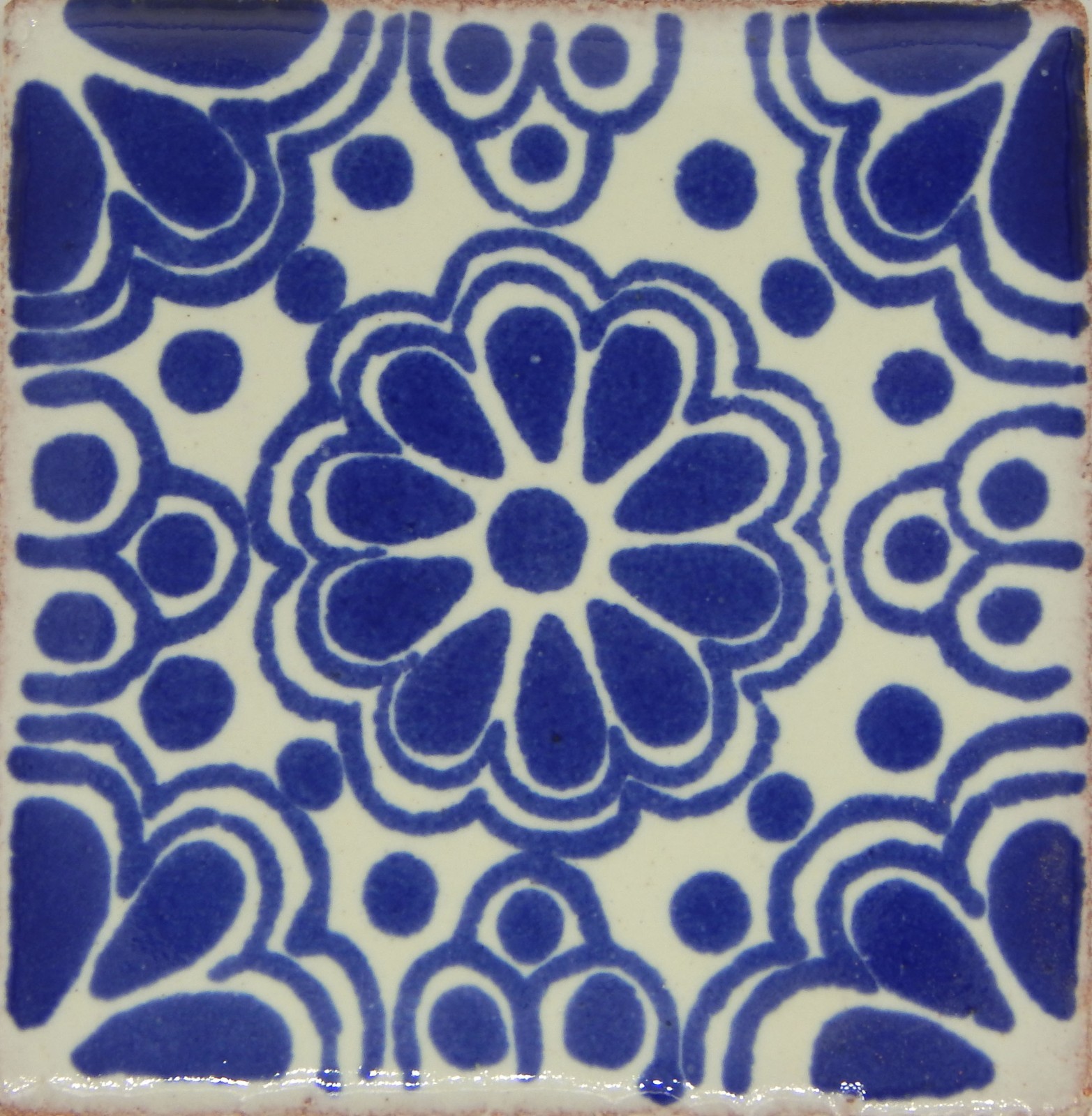 100 TILES Ceramic MEXICAN Talavera Handmade Tile 2×2 Clay Mexico Pottery 2-03