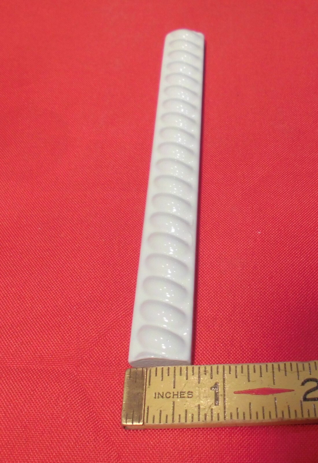 10 pcs. *Gloss White* Vintage Ceramic Liner-Pencil-Sizzle Tiles: 5/8″ X 6″ NOS
