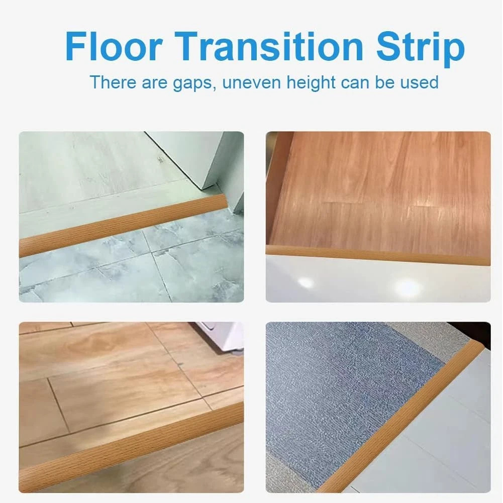Floor Transition Strip Self Adhesive Laminate 2/6.6 FT, Brown Wood Grain