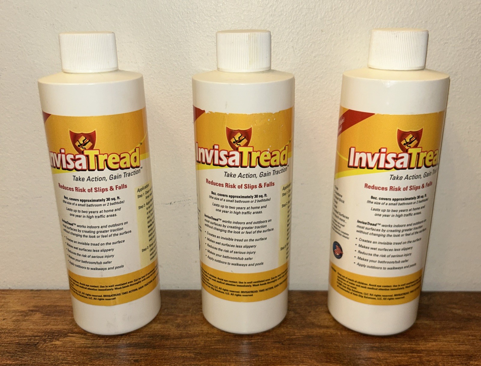 InvisaTread Slip-Resistant Surface Treatment – Set of 3 (75% Full)