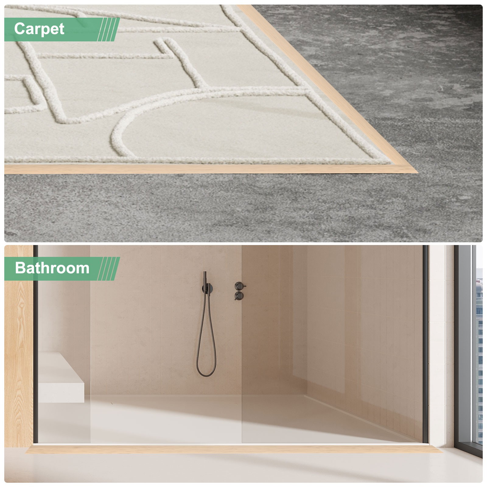 Transition Strip, 6.56FTx1.97Inch(2mx5cm) Floor Strip [Maple Wood Grain]
