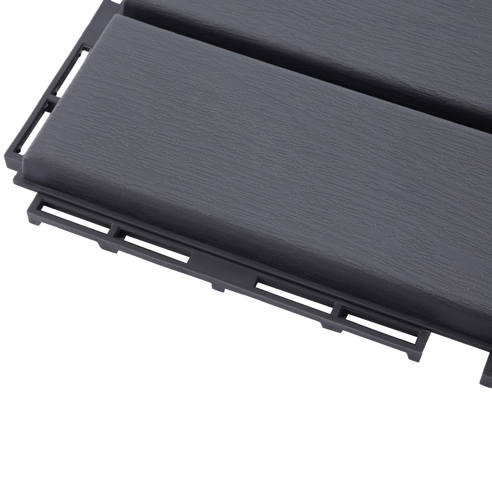 12″x12″ Interlocking Deck Tiles, 30 Pack Outdoor Patio Floor Tiles Dark Gray