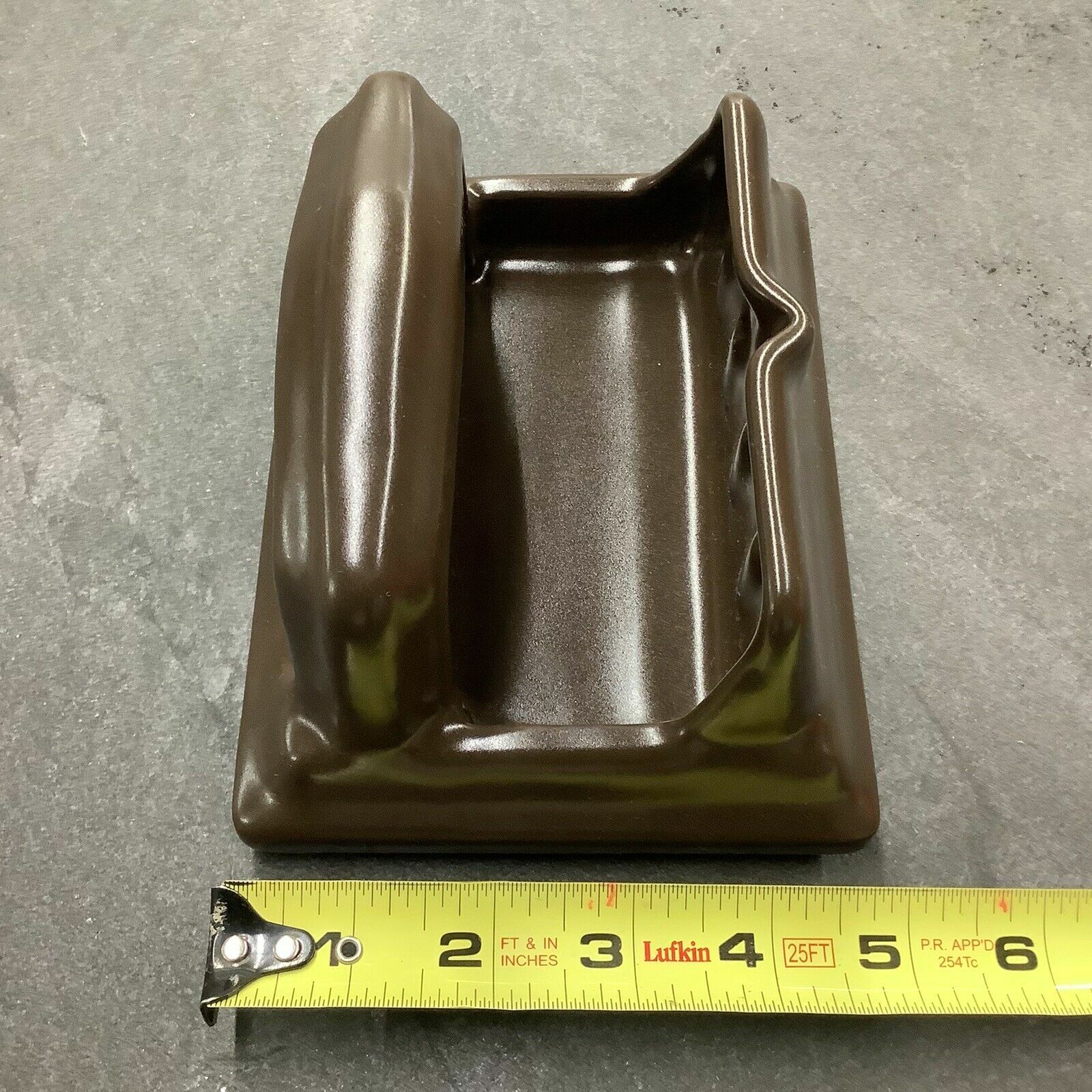 Vintage Expresso Ceramic Soap Dish with Grab Bar by American Olean Model 544
