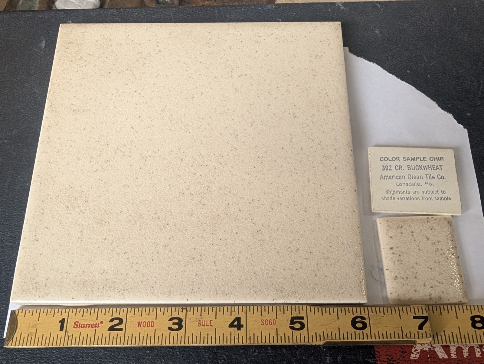 1 piece American Olean Crystalline Buckwheat #392 square Ceramic Tile 6″X6″